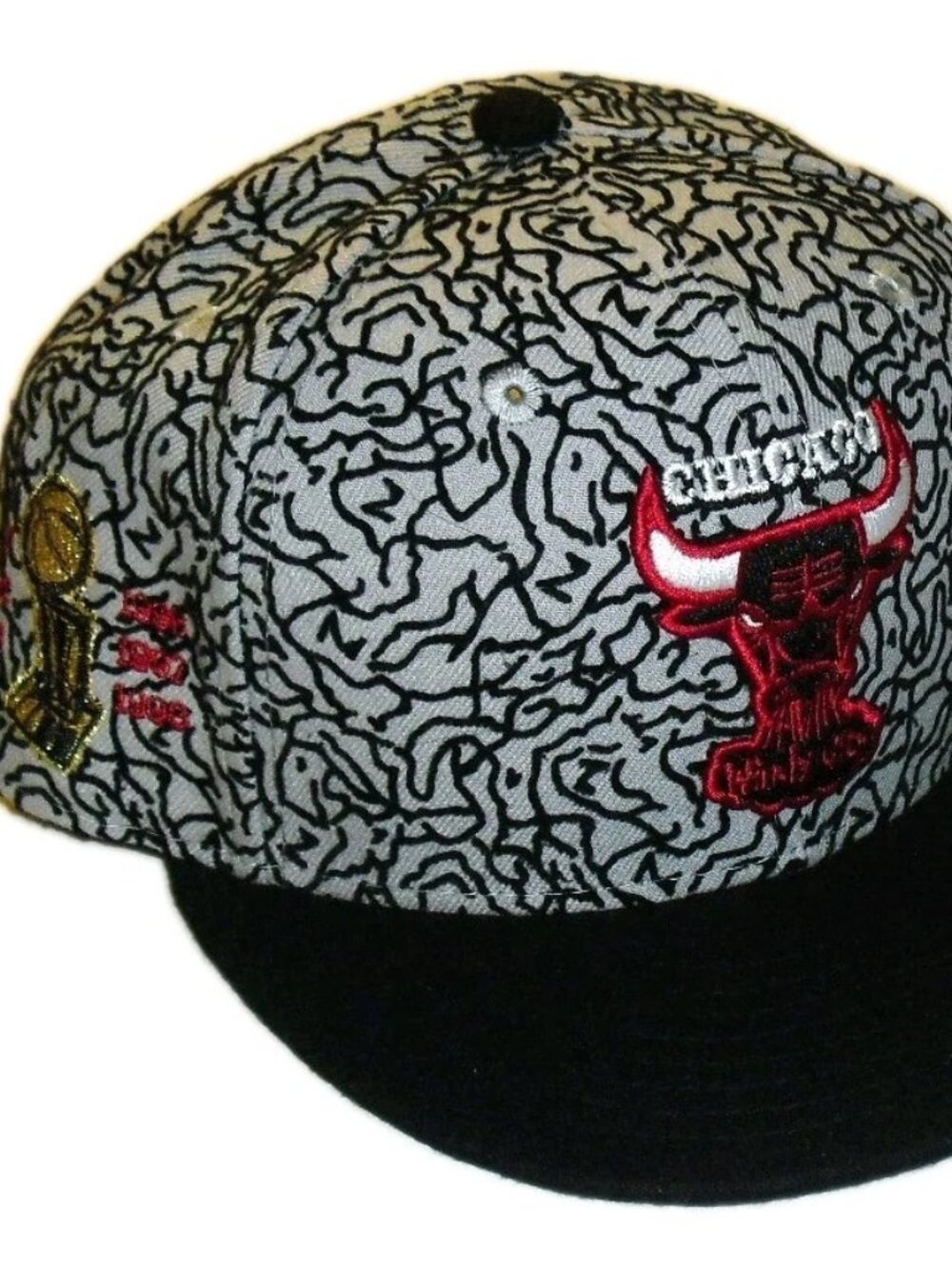 Chicago Bulls New Era Cement Print Championship Logo Mens Snapback hat New Nba